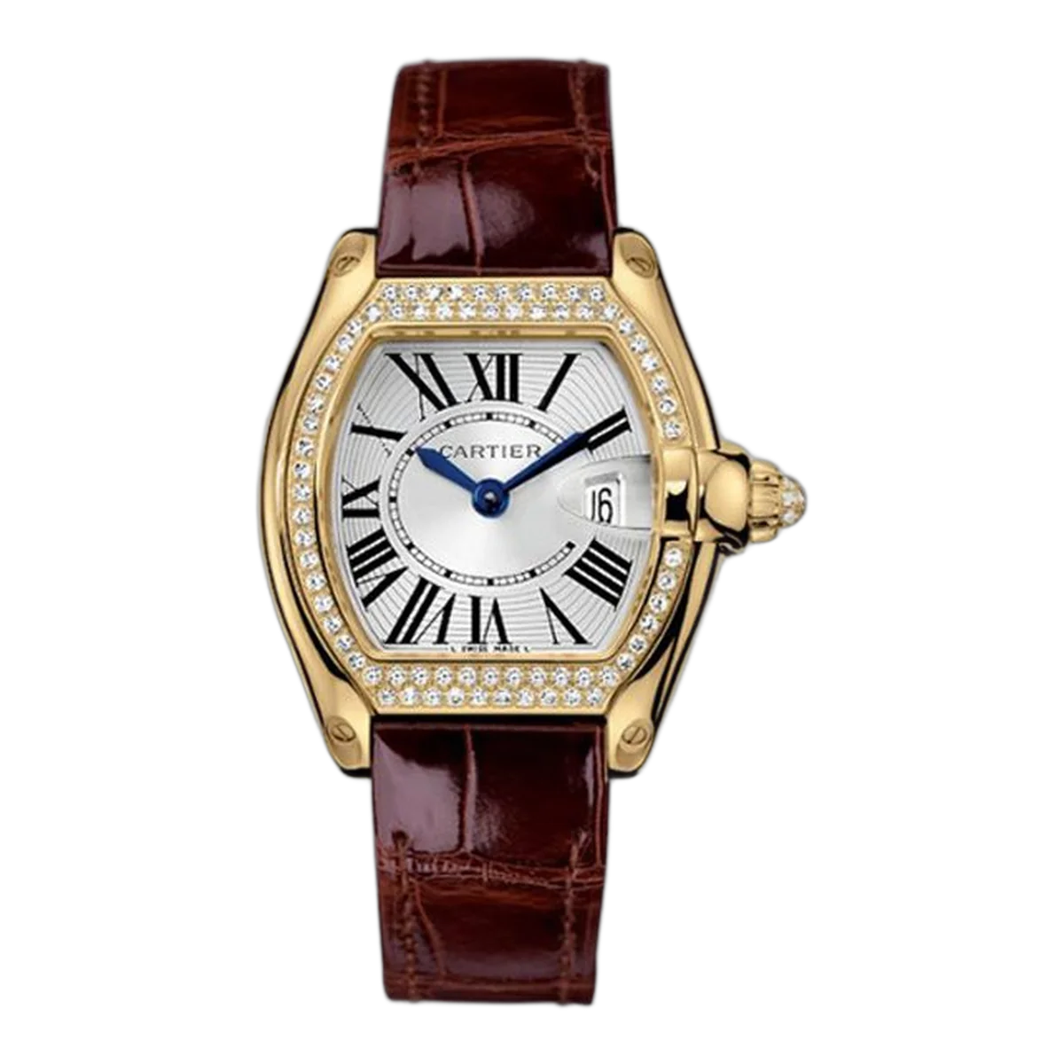 Cartier Roadster 36Mm Yellow Gold With Diamond Bezel Ladies Watch