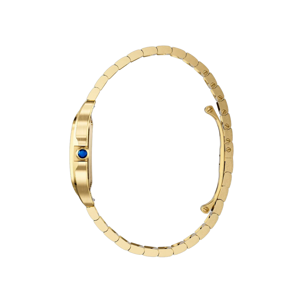 Cartier Santos De Cartier WGSA0107 Small Yellow Gold 34.5mm x 27mm Silver Sunray Dial Ladies Watch – additional product photo 4