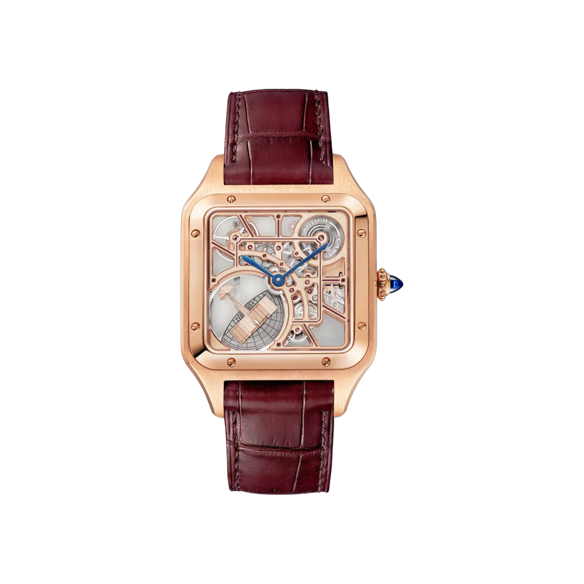 Cartier Santos Dumont WHSA0030 Roségold 43,5mm x 31,4mm Skelettzifferblatt Herrenuhr