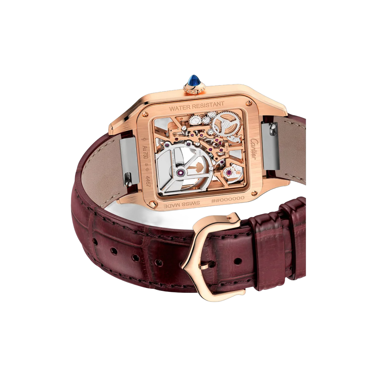 Cartier Santos Dumont WHSA0030 Roségold 43,5mm x 31,4mm Skelettzifferblatt Herrenuhr