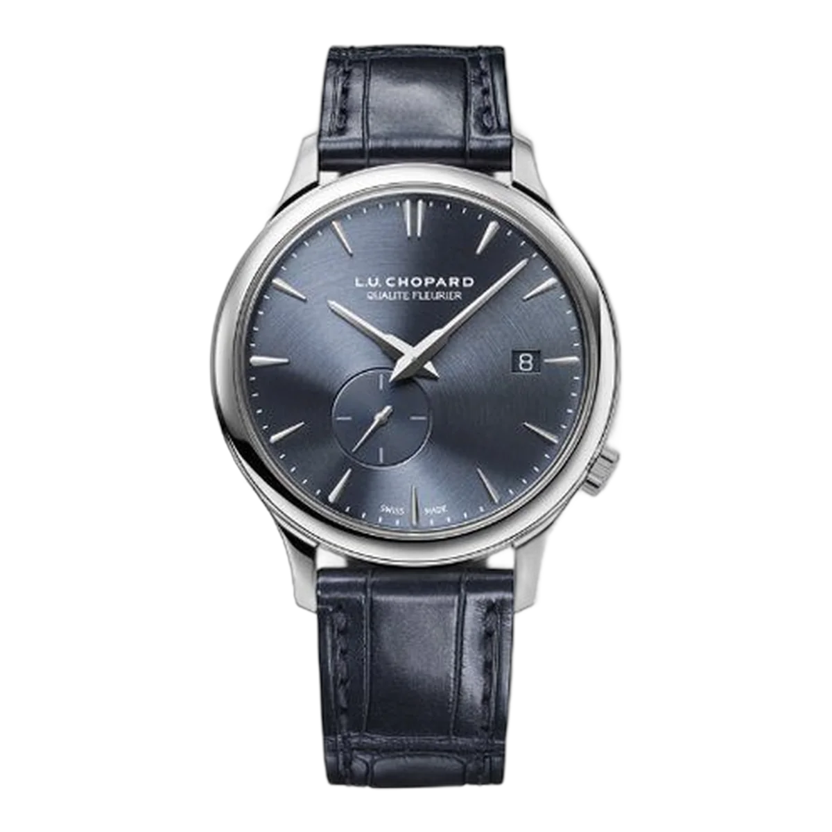 Chopard L.U.C XPS Twist QF 18 Karat Weißgold galvanisch blau-graues Zifferblatt graues Armband Ref. 161945-1001
