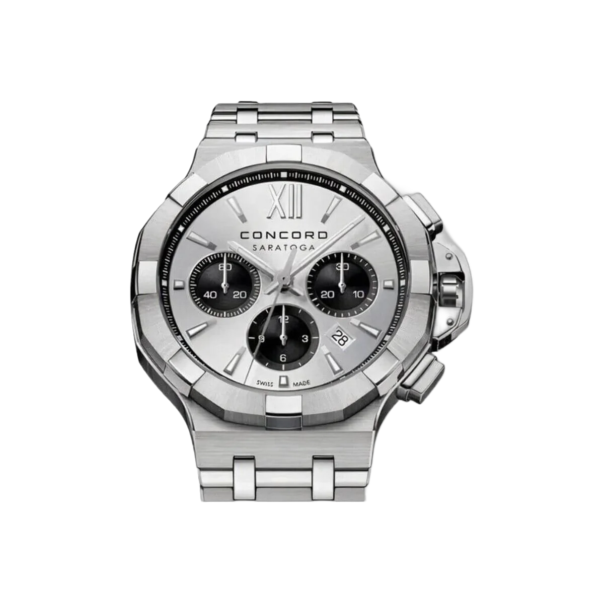 Concord Saratoga 0320451 Chrono Automatic Herrenuhr mit silbernem Zifferblatt 43mm