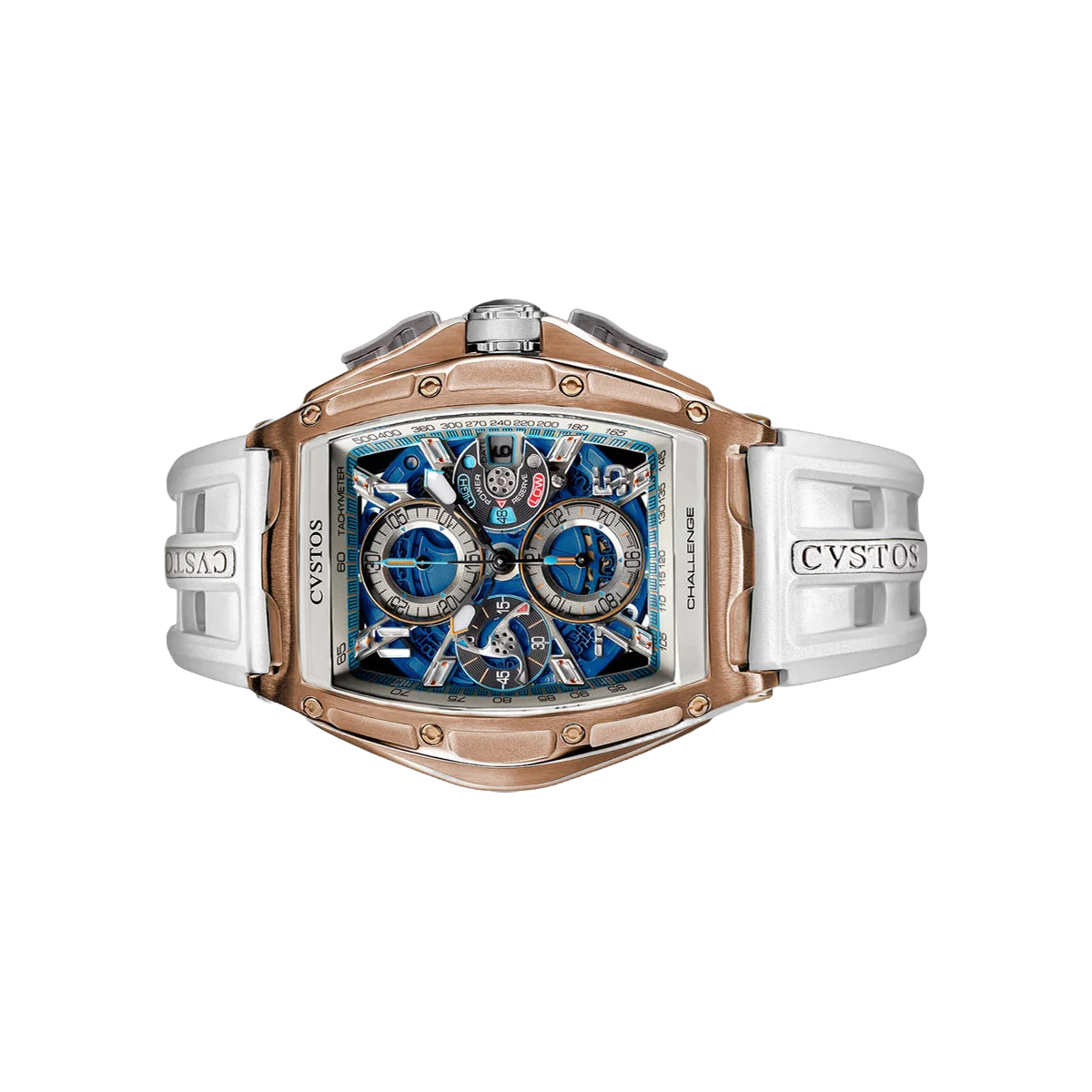 CVSTOS Challenge Chrono III B00107.4526002 Rose Gold Semi-openwork 45mm Blue Dial Men's Watch – additional product photo 2