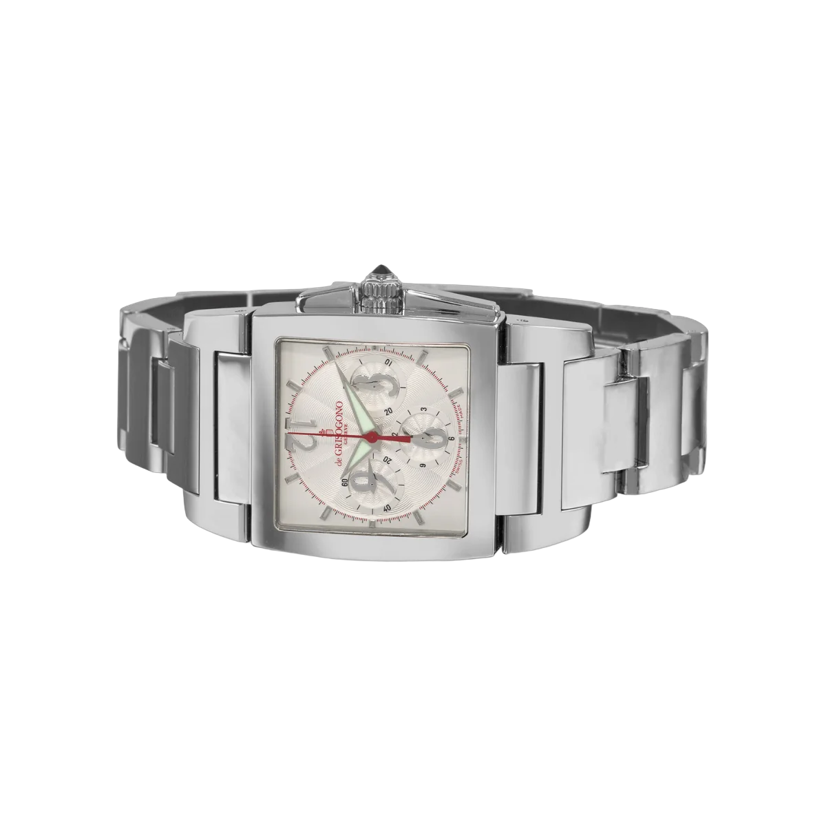 De Grisogono Uno Chronograph N02/B Stahlarmband Silbernes Zifferblatt