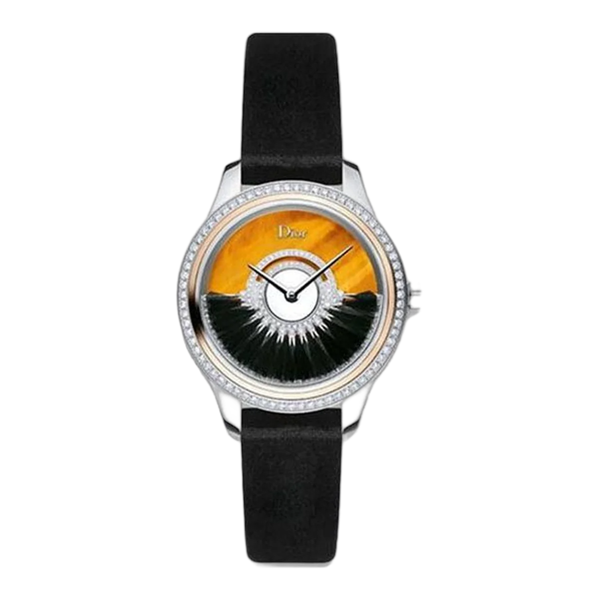 Dior Grand Bal Plume Cd153B2Sa001 Tiger Eye Diamond Set Bezel Stainless Steel