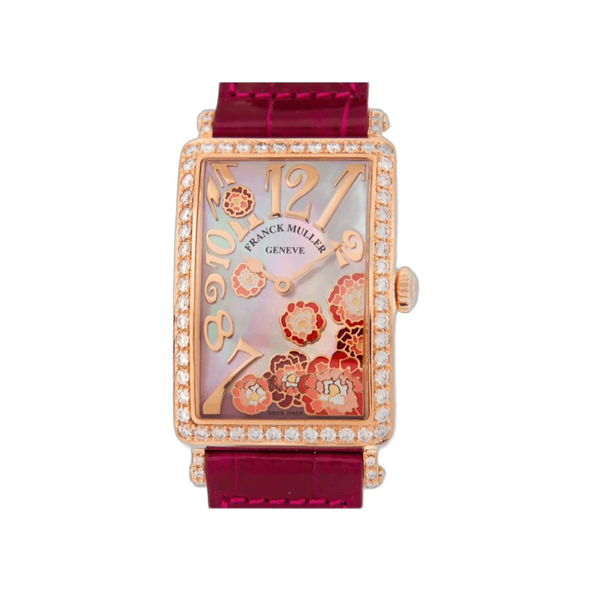 Franck Muller Long Island Peony 952 QZ REL MOP RG D 1R Diamond Set Bezel 26mm MOP Dial Womens Watch