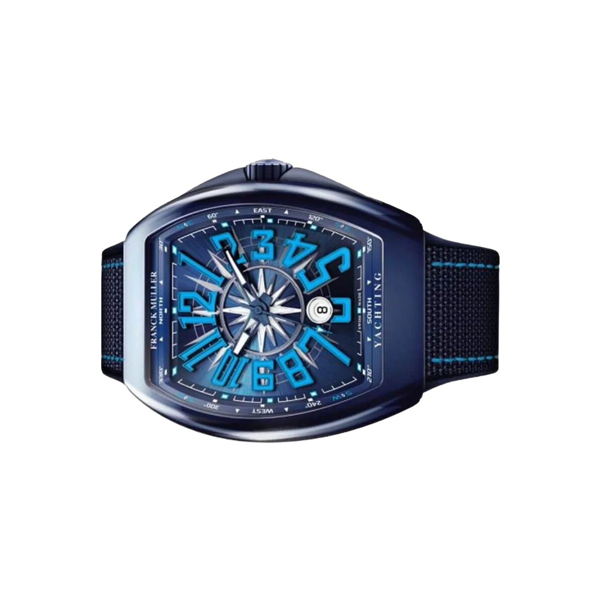 Franck Muller V 45 SC DT YACHT CR BL BL ساعة فانجارد يختنج أزرق داكن