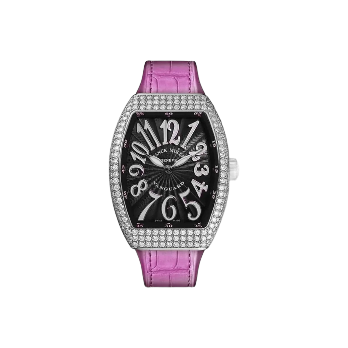 Franck Muller V32 QZ AC RS Vanguard ساعة بمينا سوداء مرصعة بالألماس (ما بعد البيع)