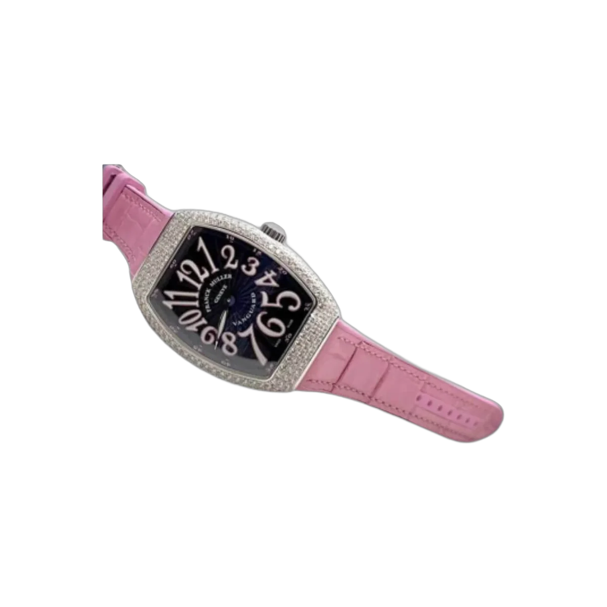 Franck Muller V32 QZ AC RS Vanguard ساعة بمينا سوداء مرصعة بالألماس (ما بعد البيع)
