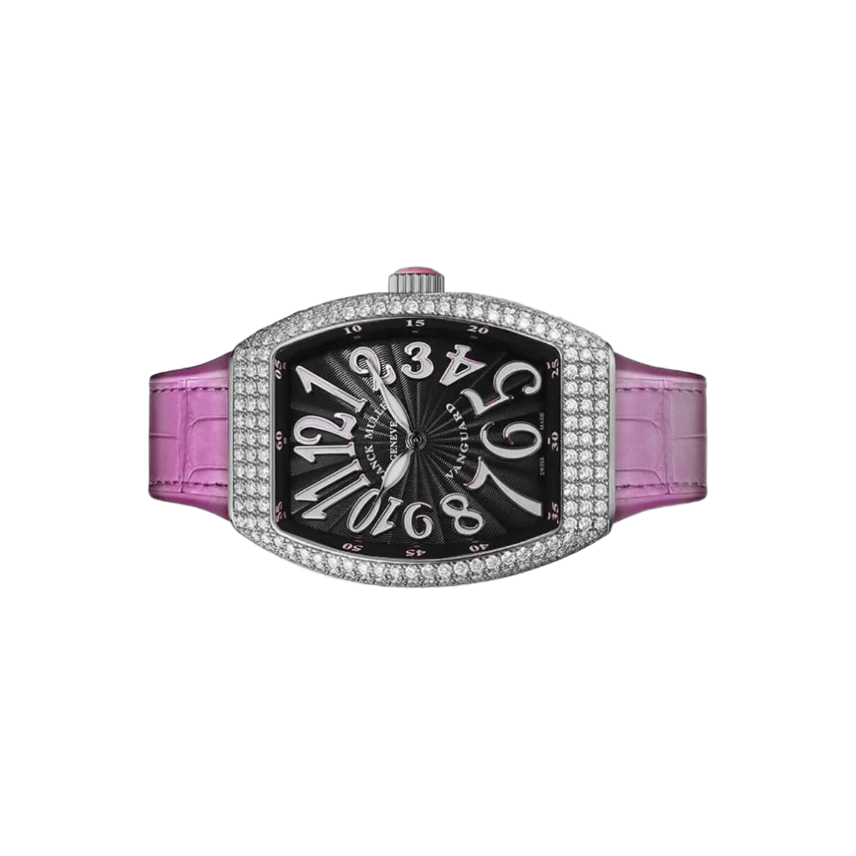 Franck Muller V32 QZ AC RS Vanguard ساعة بمينا سوداء مرصعة بالألماس (ما بعد البيع)