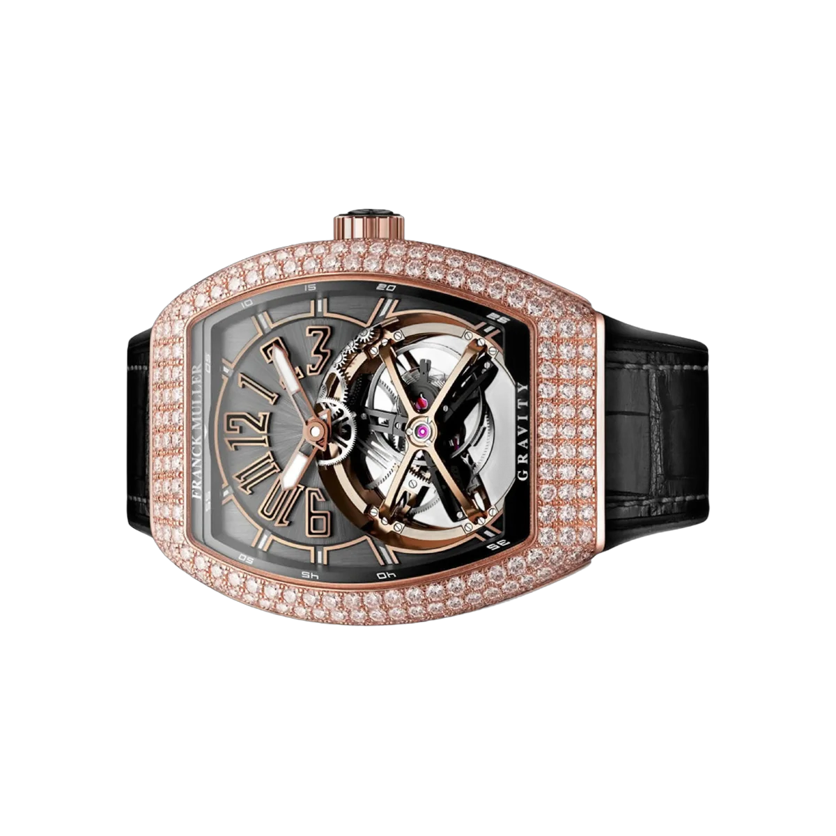 Franck Muller Vanguard Gravity V 45 T GR CS D CD 5N Rotgold 45mm Diamanten Lünette & Zifferblatt Herrenuhr