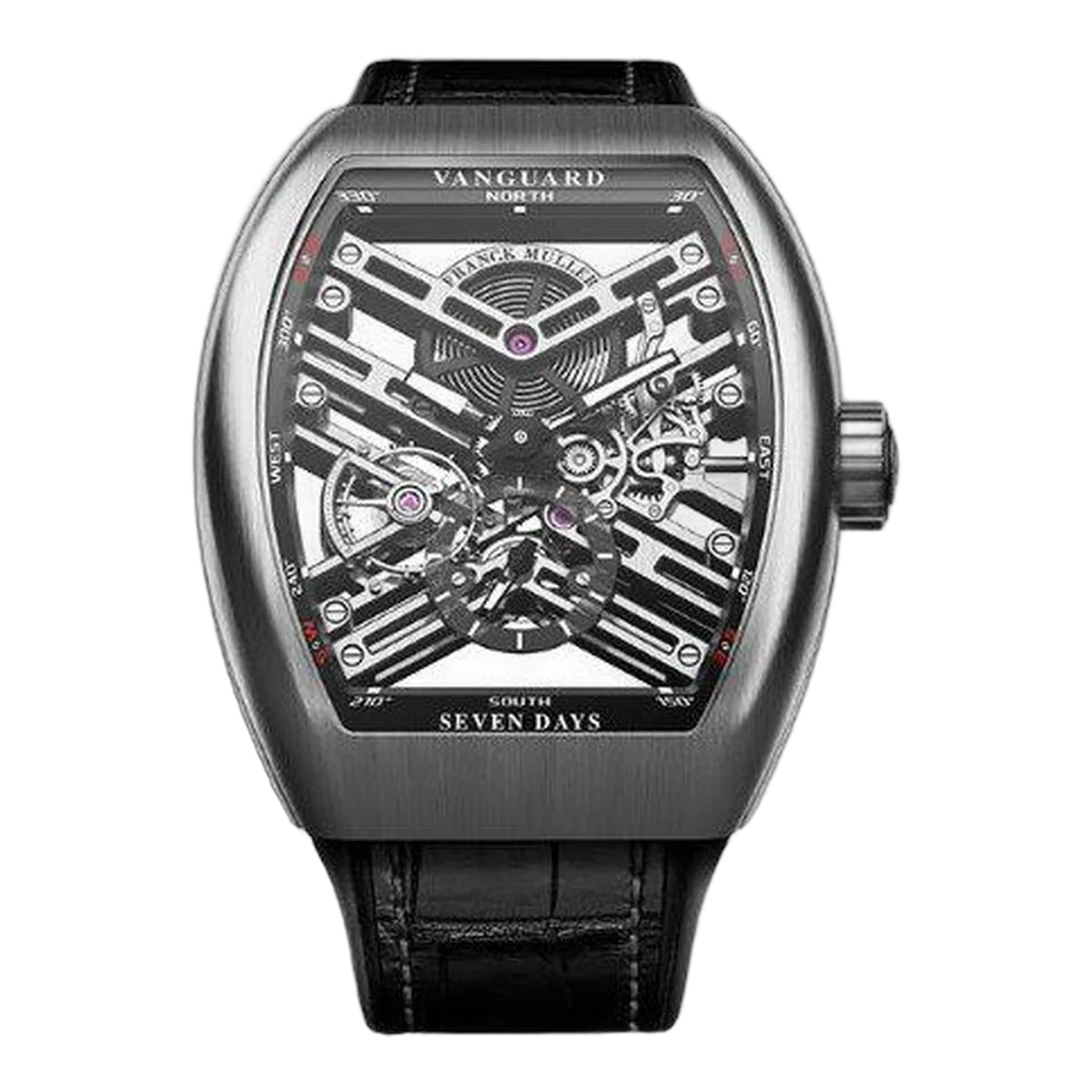 Franck Muller Vanguard Skeleton 53.7Mm Stainless Steel Men's Watch