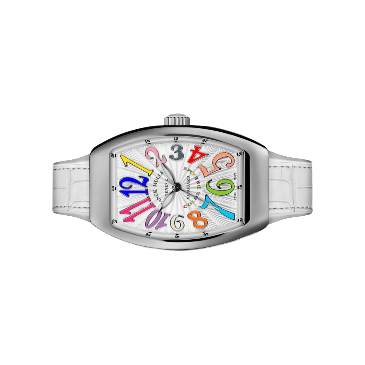 Franck Muller Vanguard V 35 QZ AC COL DRM Quartz Lady Color Dream 35mm silberfarbenes Zifferblatt Damenarmbanduhr