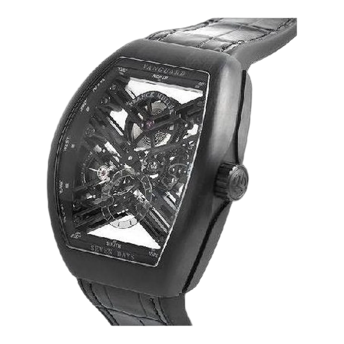 Franck Muller Vanguard V 45 S6 Sqt Tt Nr Br Nr Seven Days Black Skeleton 54mm Titan Herrenuhr