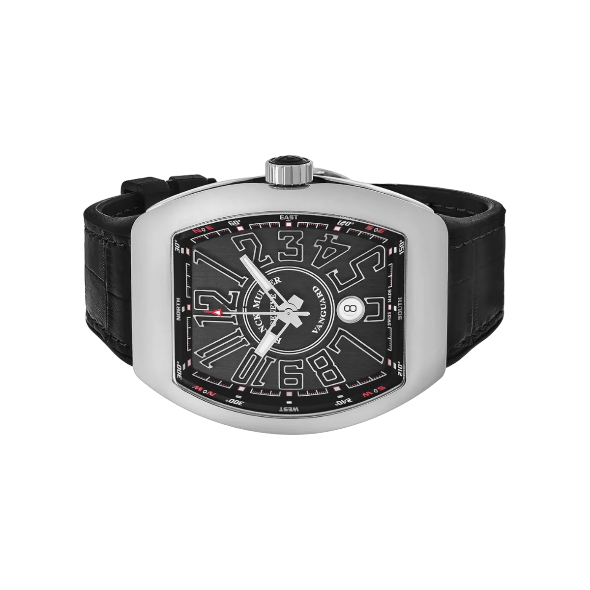 Franck Muller Vanguard V 45 SC DT AC BR NR Stainless Steel 45mm Black Dial Mens Watch