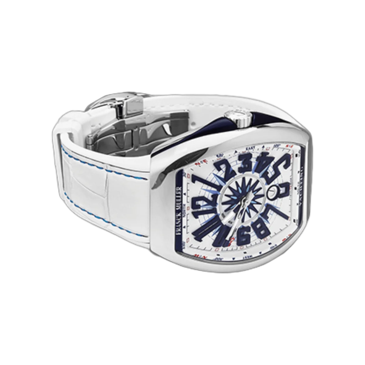 法穆兰 Vanguard V 45 Sc Dt Yachting Ac Bl 白色表盘