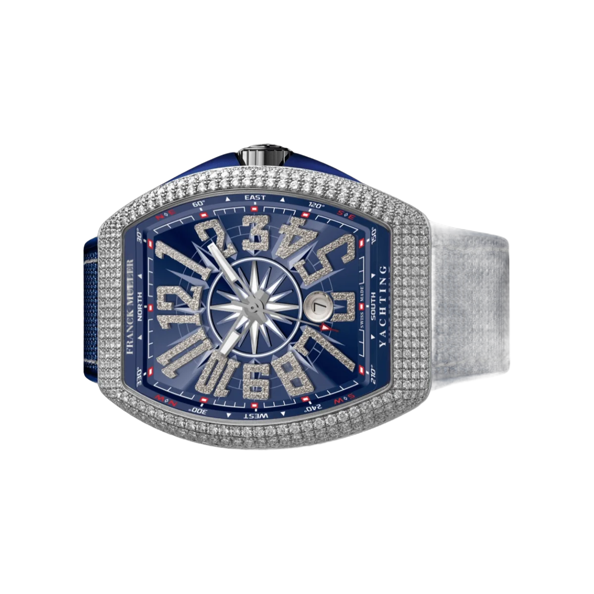 Franck Muller Vanguard V 45 SC DT YACHTING AC BL White Numerals 45mm Blue Dial Mens Wach