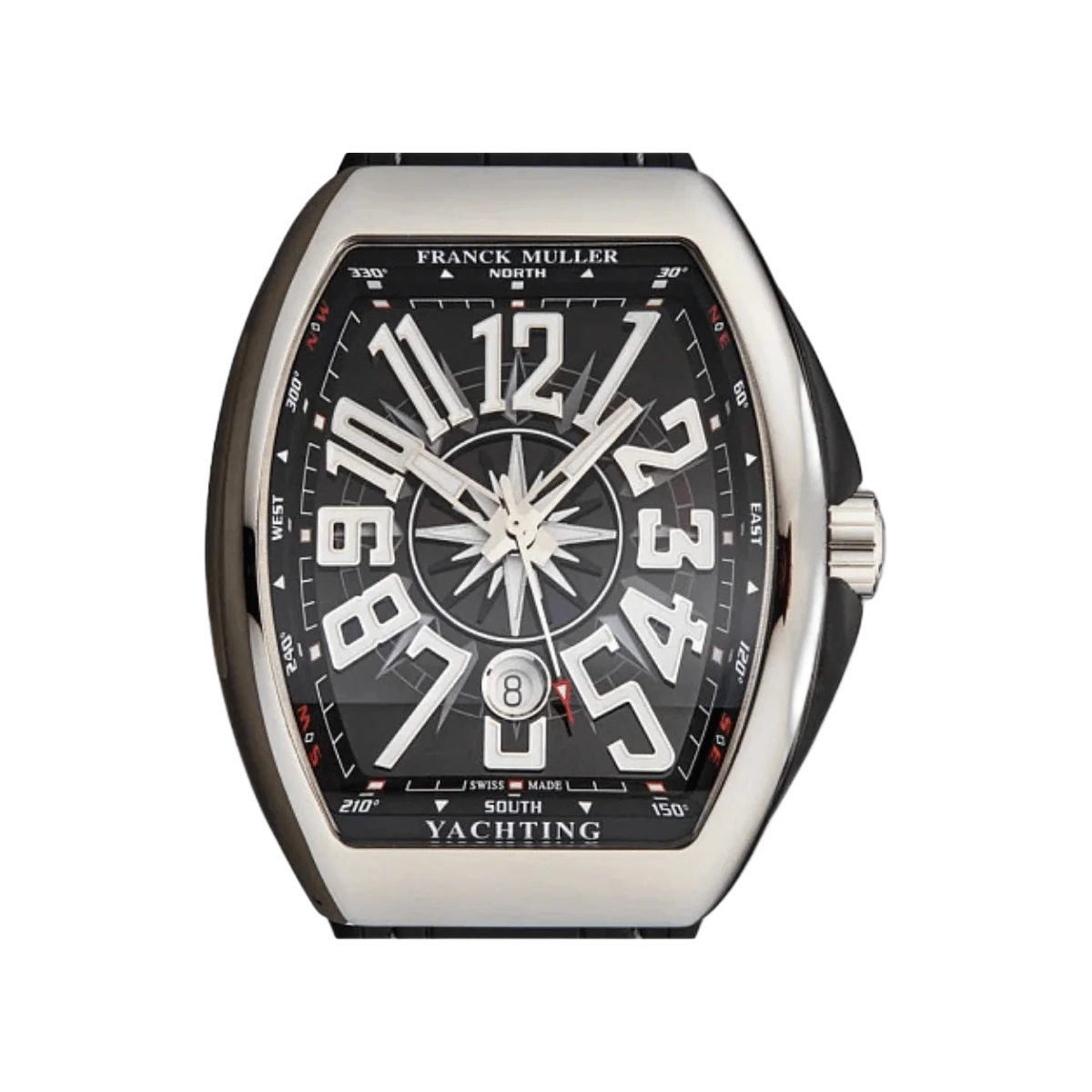 Franck Muller Vanguard V 45 SC DT YACHTING Herrenuhr, Stahl, 45 mm, schwarzes Zifferblatt