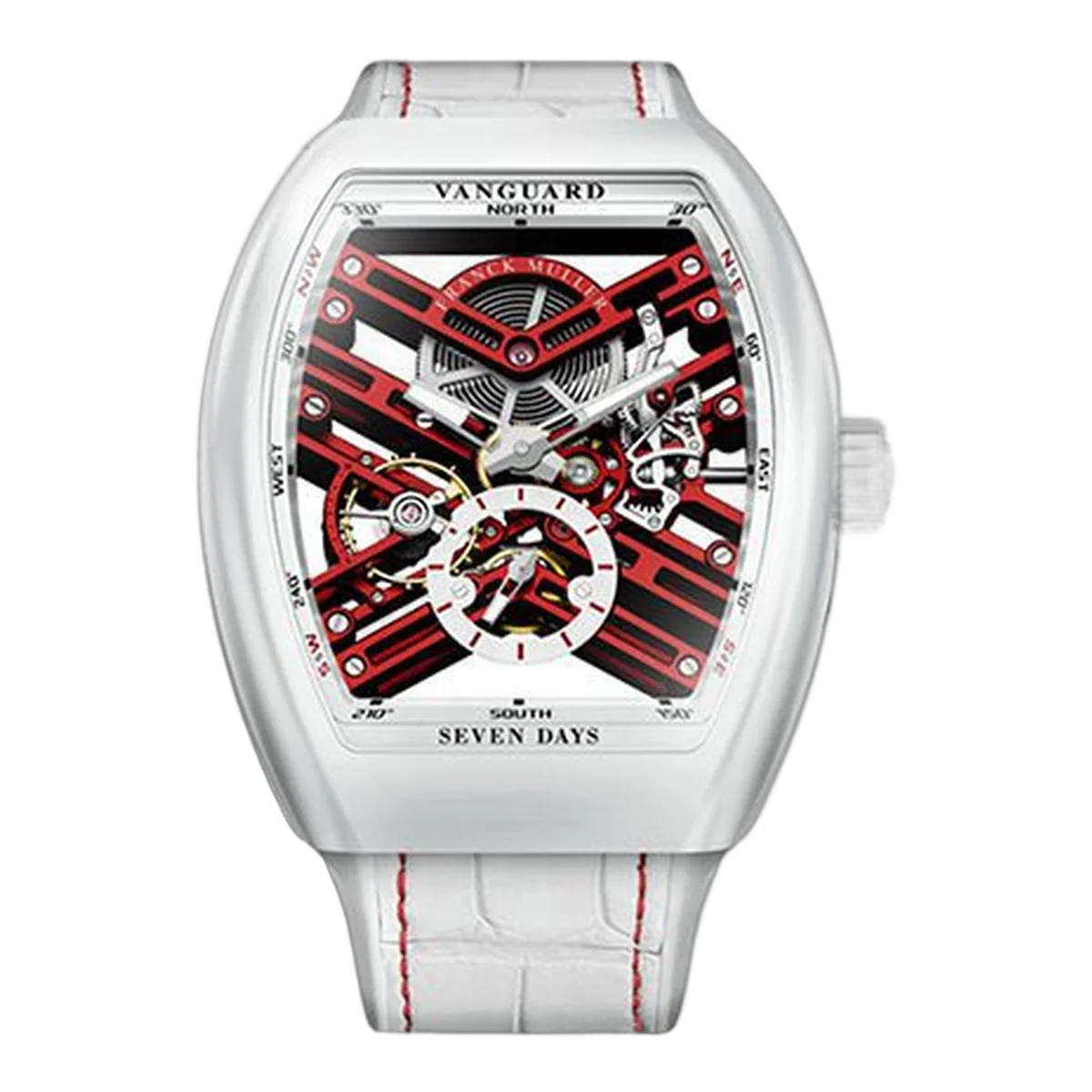 Franck Muller Vanguard V45 S6 Sqt Tt Bc Er Seven Days Skeleton Swiss Limited Edition 44Mm White Carbon Men's Watch