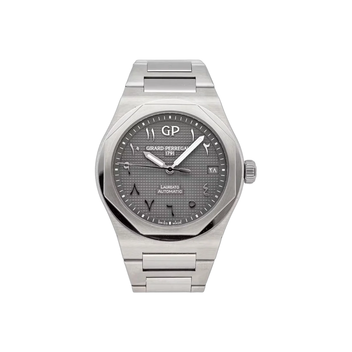 Girard Perregaux Laureato Grey Arabic Dial Limited Edition 42Mm Stainless Steel Men's Watch 81010-11-1748-11A