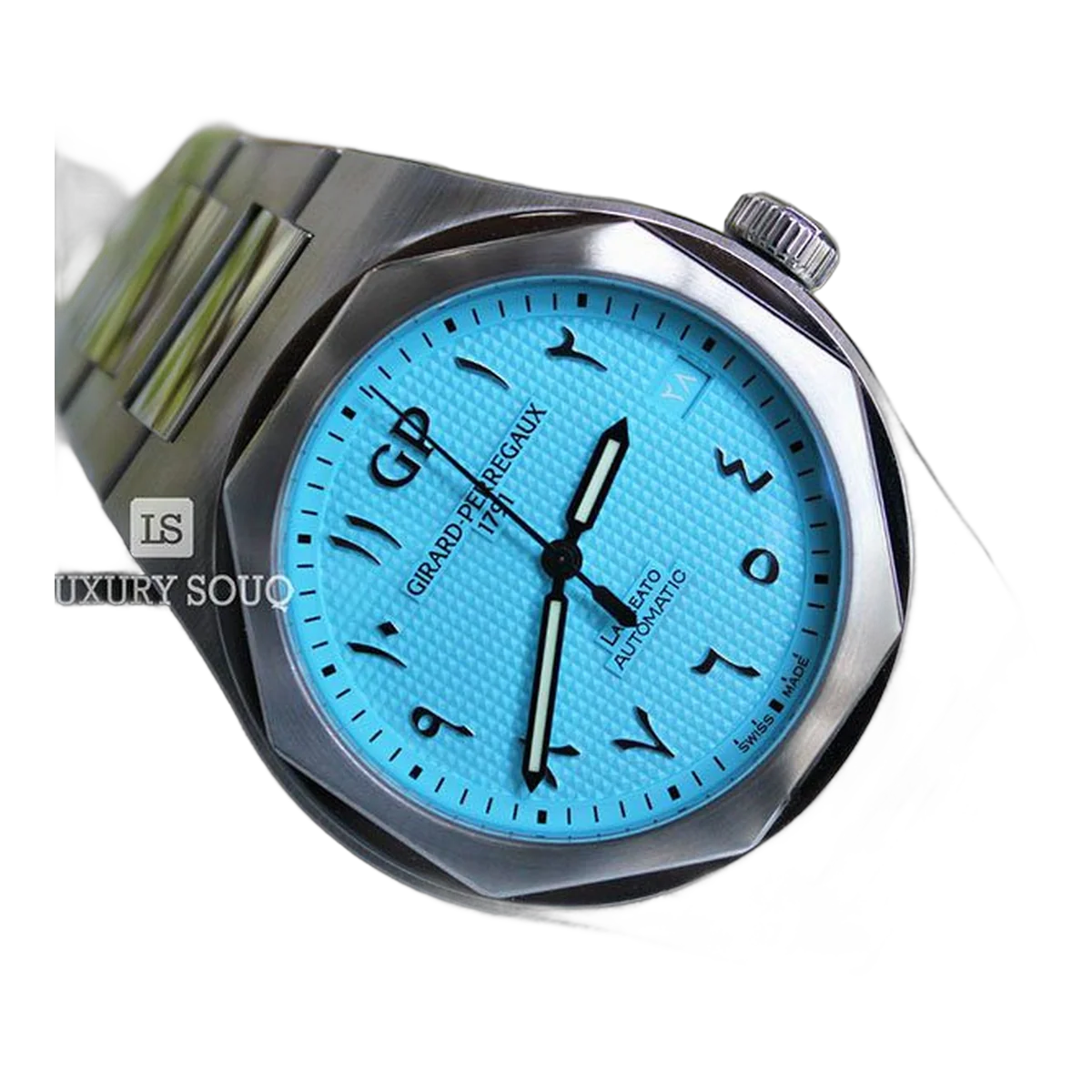 Girard Perregaux Laureato Sky Blue Arabic Dial Limited Edition 42Mm Stainless Steel Men's Watch