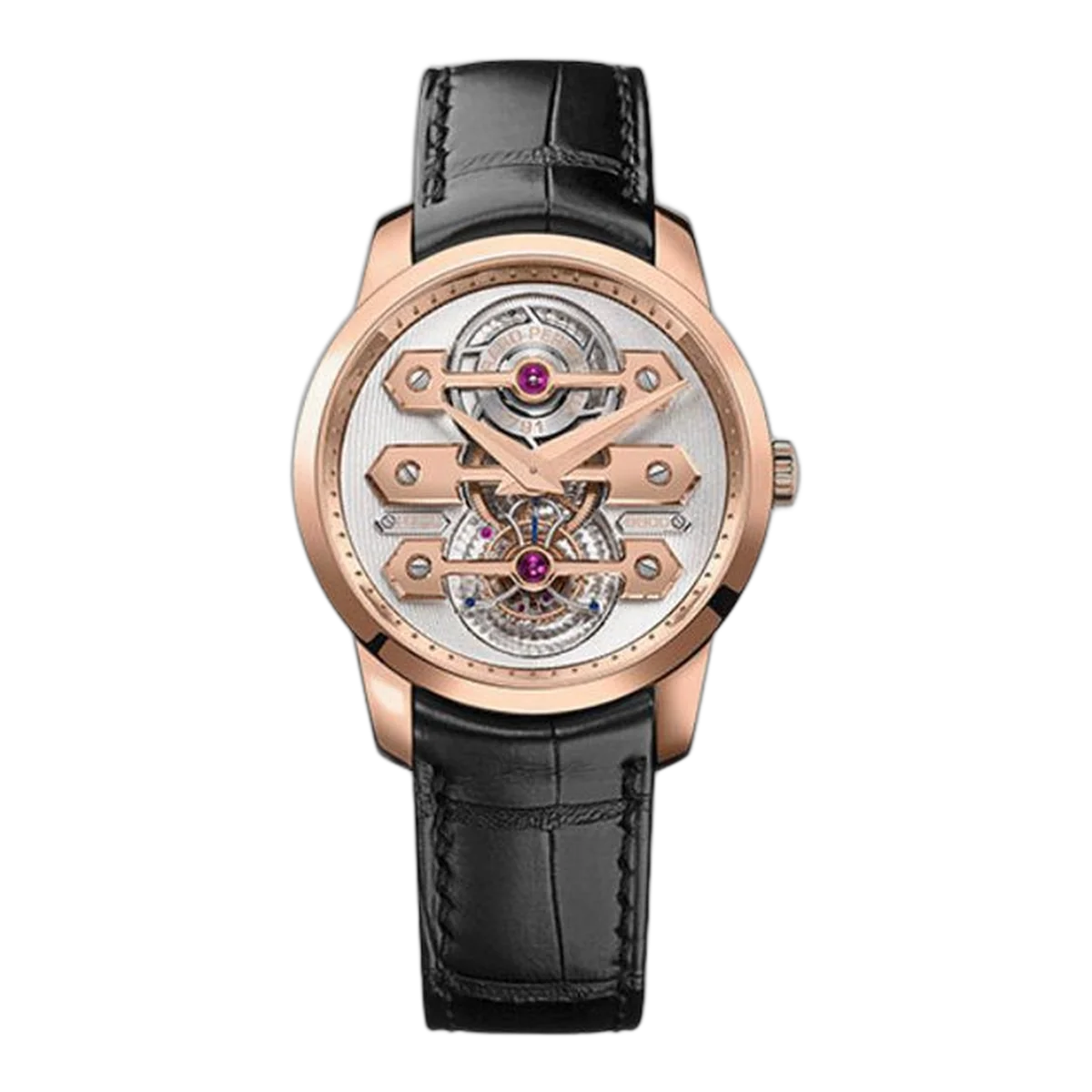 Girard Perregaux Tourbillon Three Gold Bridges 40Mm Men's Watch Ref. 99285-52-000-Ba6A