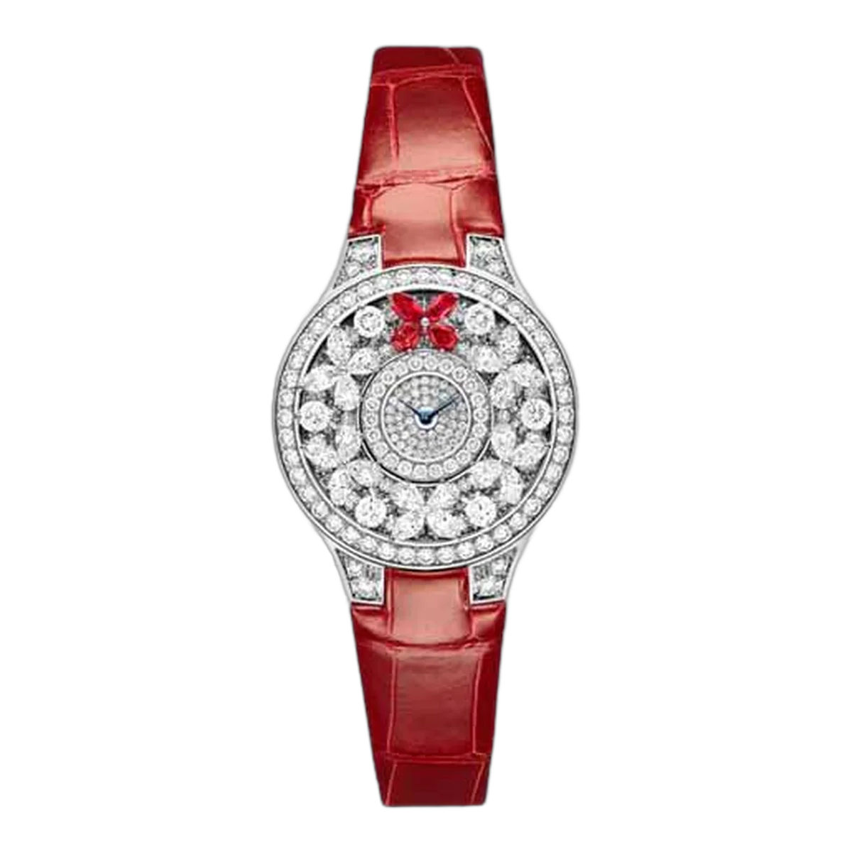 Graff Classic Butterfly Ruby 18Kt White Gold 32Mm Ladies Watch
