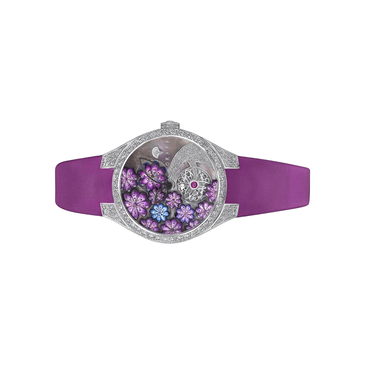 Graff MasterGraff Technical Floral MGFA37WGSLDMPT White Gold 37mm MOP Purple Dial Ladies Watch