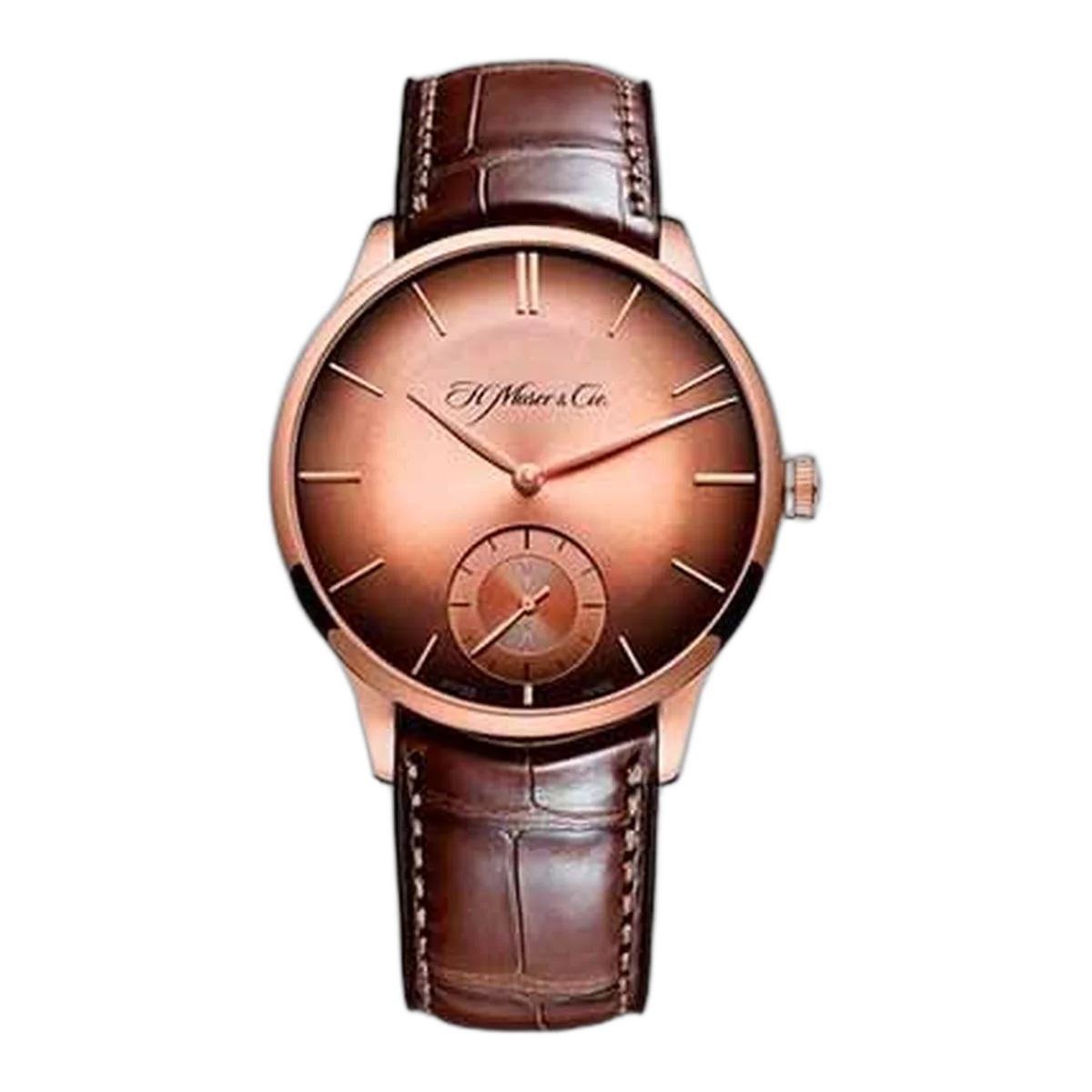 ساعة يد رجالية H. Moser & Cie 39 مم من الذهب الوردي عيار 18 قيراط