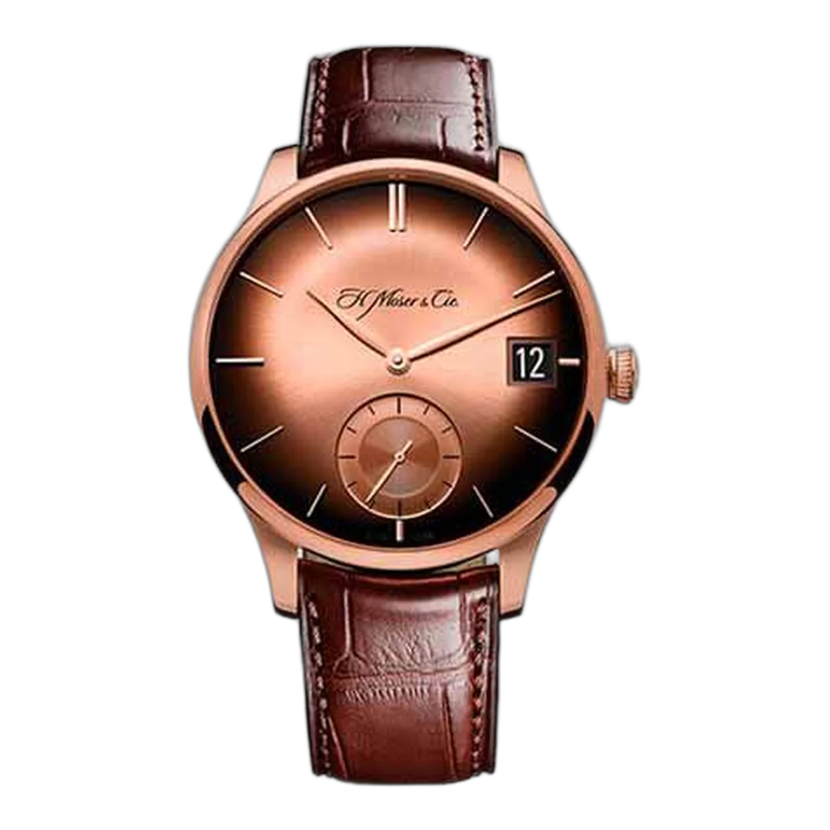 ساعة يد رجالية H. Moser & Cie 41.5 مم من الذهب الوردي عيار 18 قيراطًا