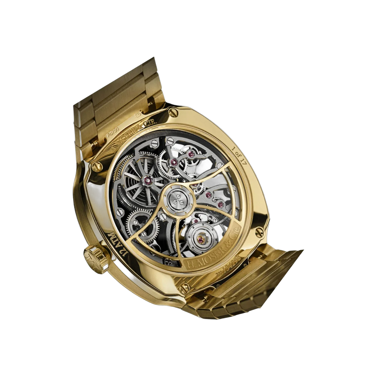 H. Moser & Cie. Streamliner 6814-0700 陀飞轮精品版黄金 40 毫米镂空表盘男士手表