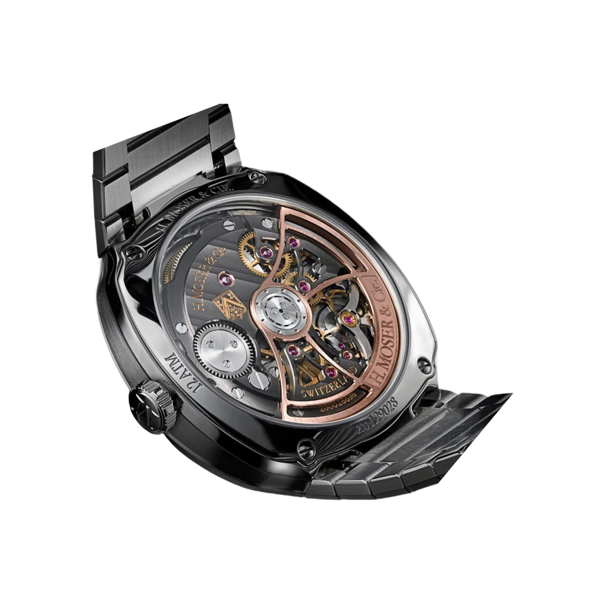H. Moser & Cie Streamliner 中心秒针 6201-1201 不锈钢 40 毫米紫色雾霾 Fumé 表盘男士手表