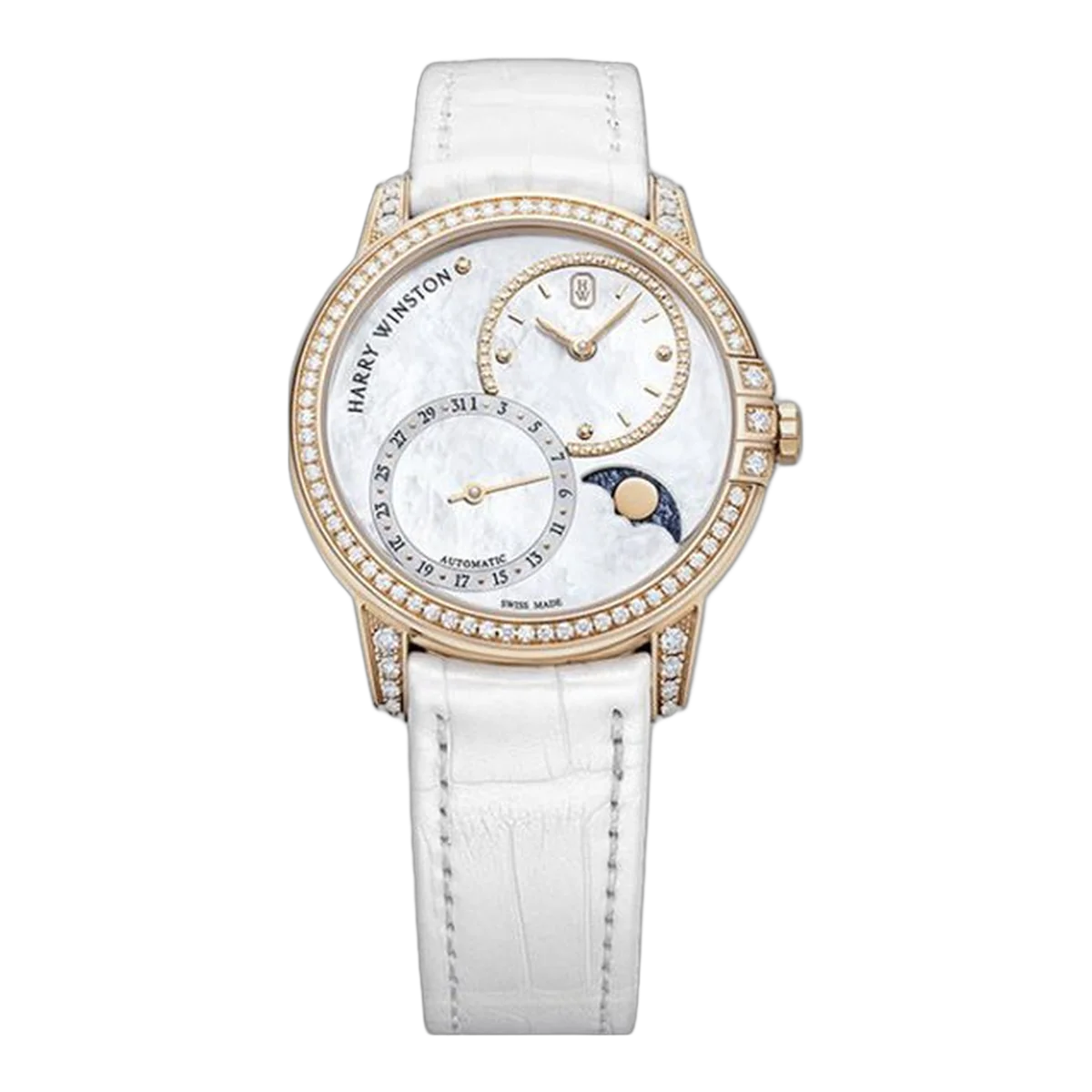 Harry Winston Midnight White Perlmutt Zifferblatt Automatikuhr Damen
