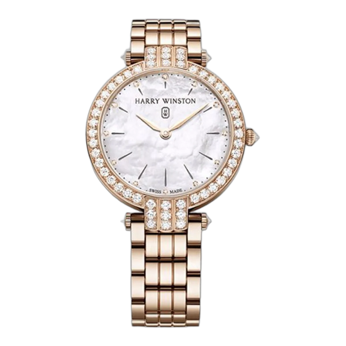 Harry Winston Premier Perlmutt Diamant Zifferblatt Damen 18K Roségold Uhr