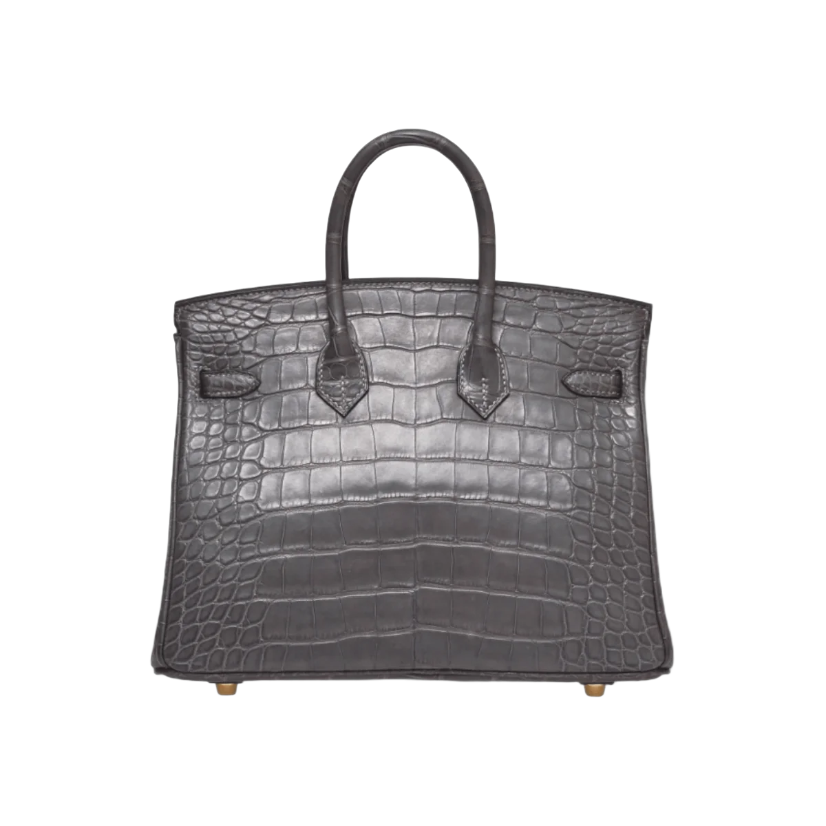 Hermes Birkin 25 Graphite Matte Croco Gold Hardware Handbag