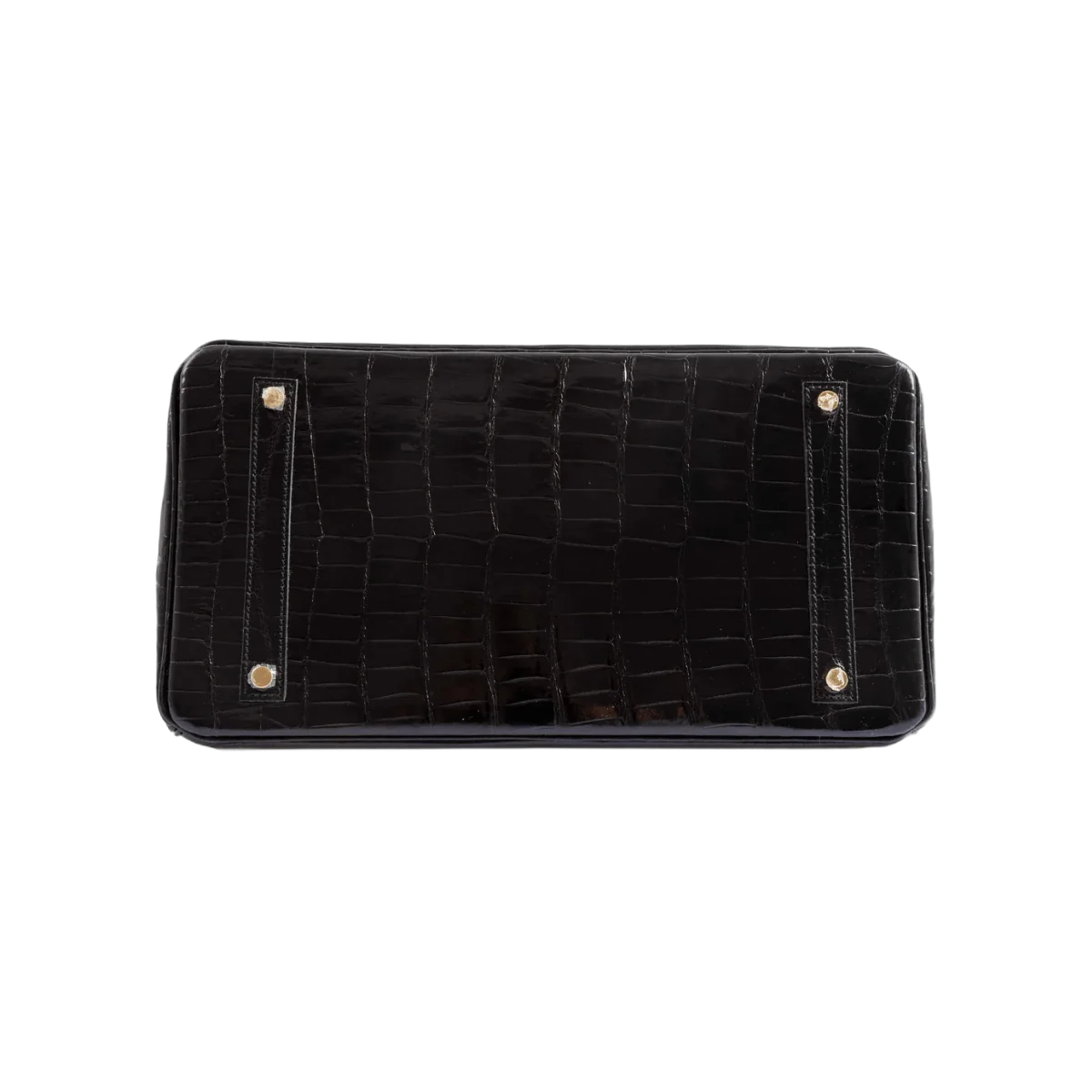 Hermès Birkin 30 Schwarze glänzende Porosus Krokodil Gold HW Handtasche
