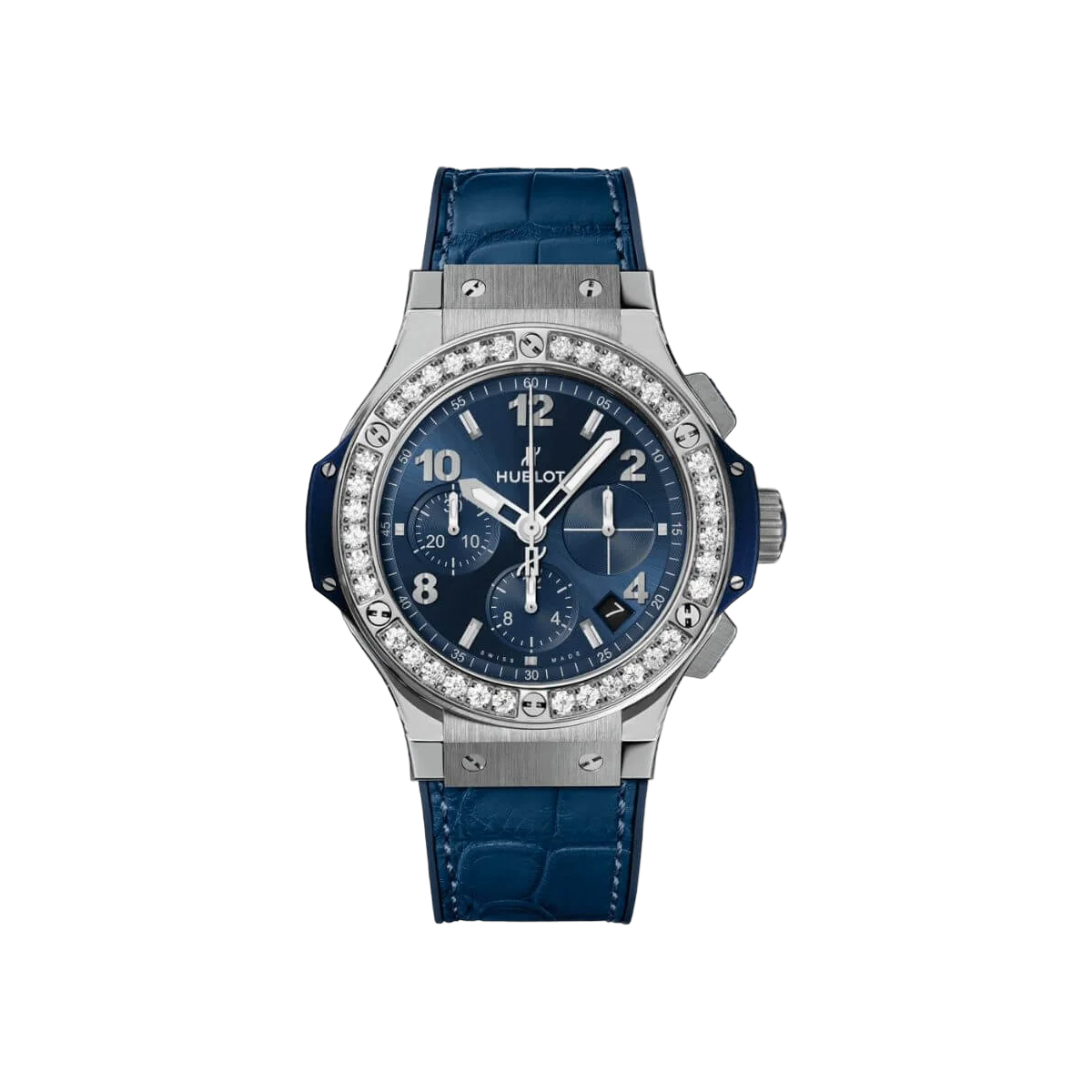 Hublot Big Bang 341.SX.7170.LR.1204 Stahl Diamanten Blaues Zifferblatt 41mm Herrenuhr