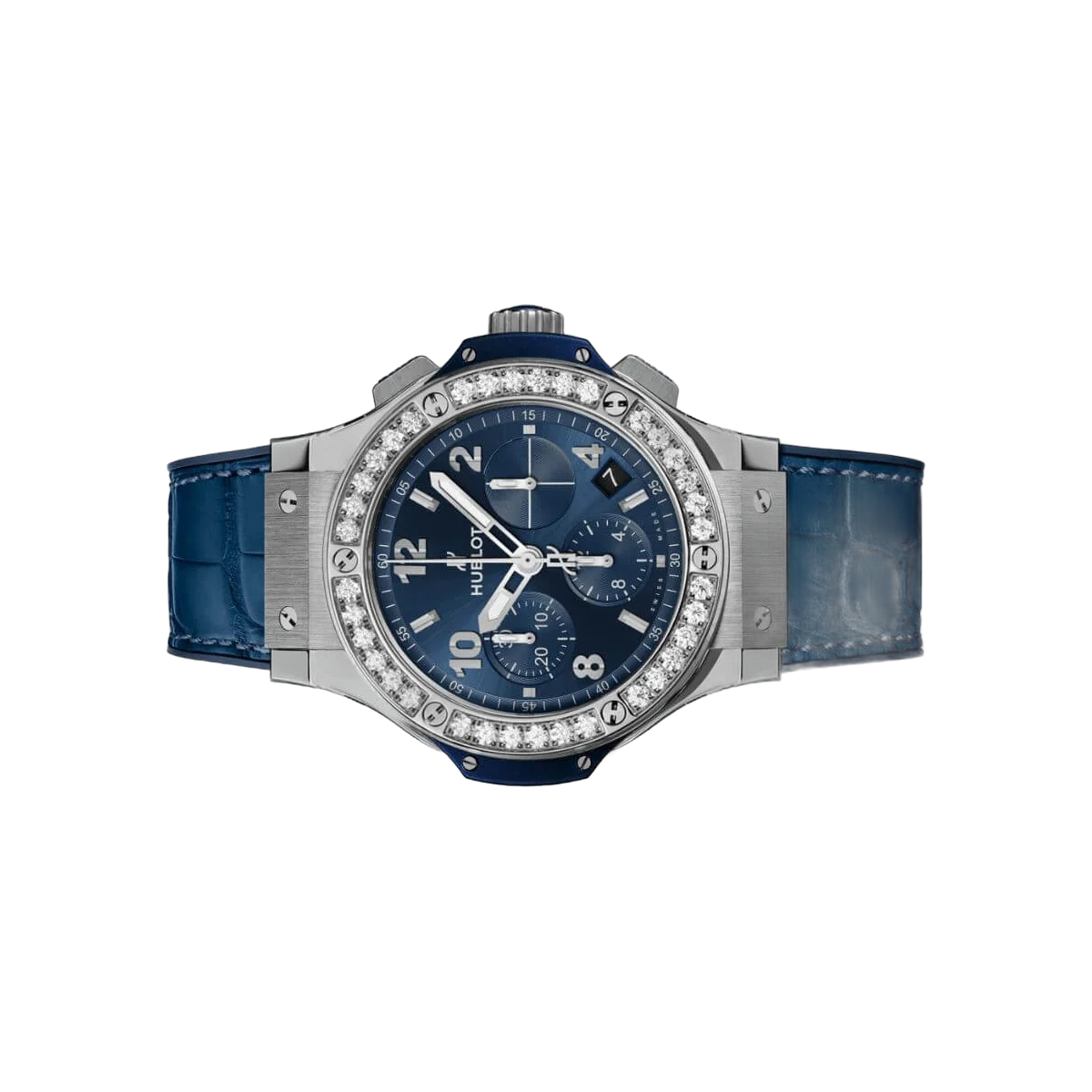 Hublot Big Bang 341.SX.7170.LR.1204 Stahl Diamanten Blaues Zifferblatt 41mm Herrenuhr