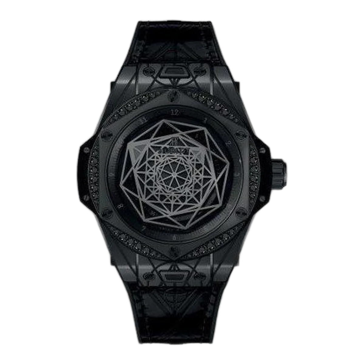 Hublot Big Bang Sang Bleu All Black Diamonds Limited Edition Of 100 Pieces Ceramic 39Mm Men's Watch
