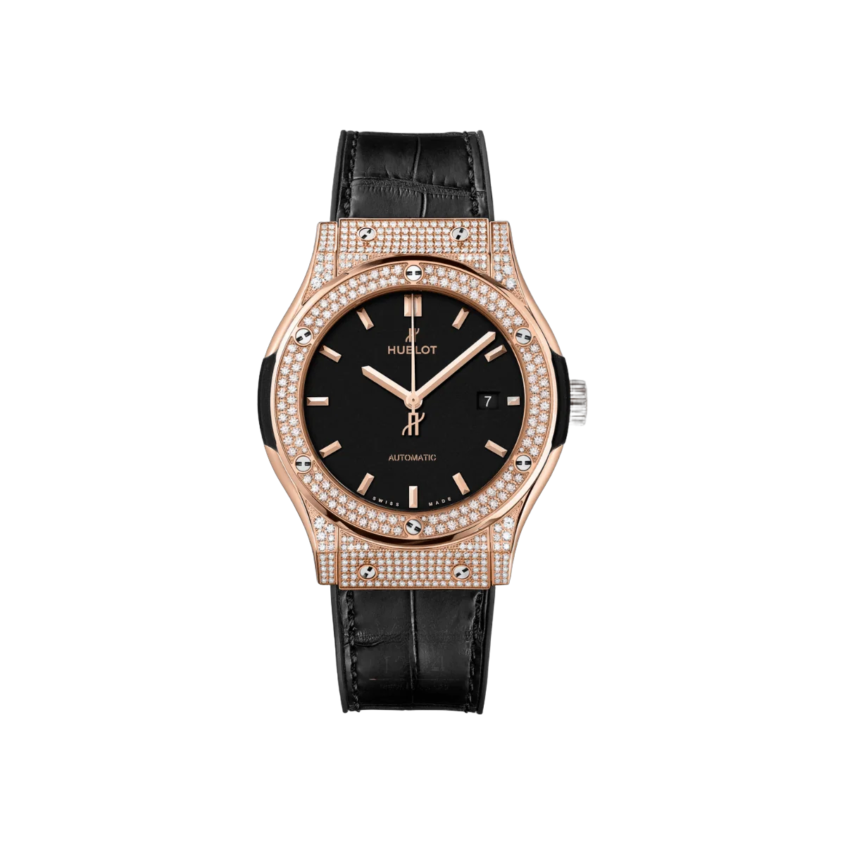Hublot Classic Fusion 542.OX.1181.LR.1704 King Gold Pave Black Dial