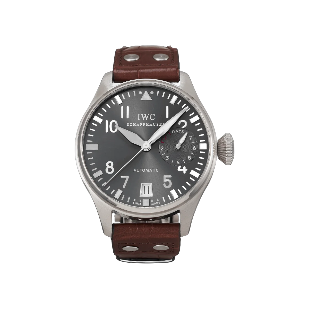 IWC Big Pilot's IW500402 18 قيراط ذهب أبيض أوتوماتيكية مينا رمادية