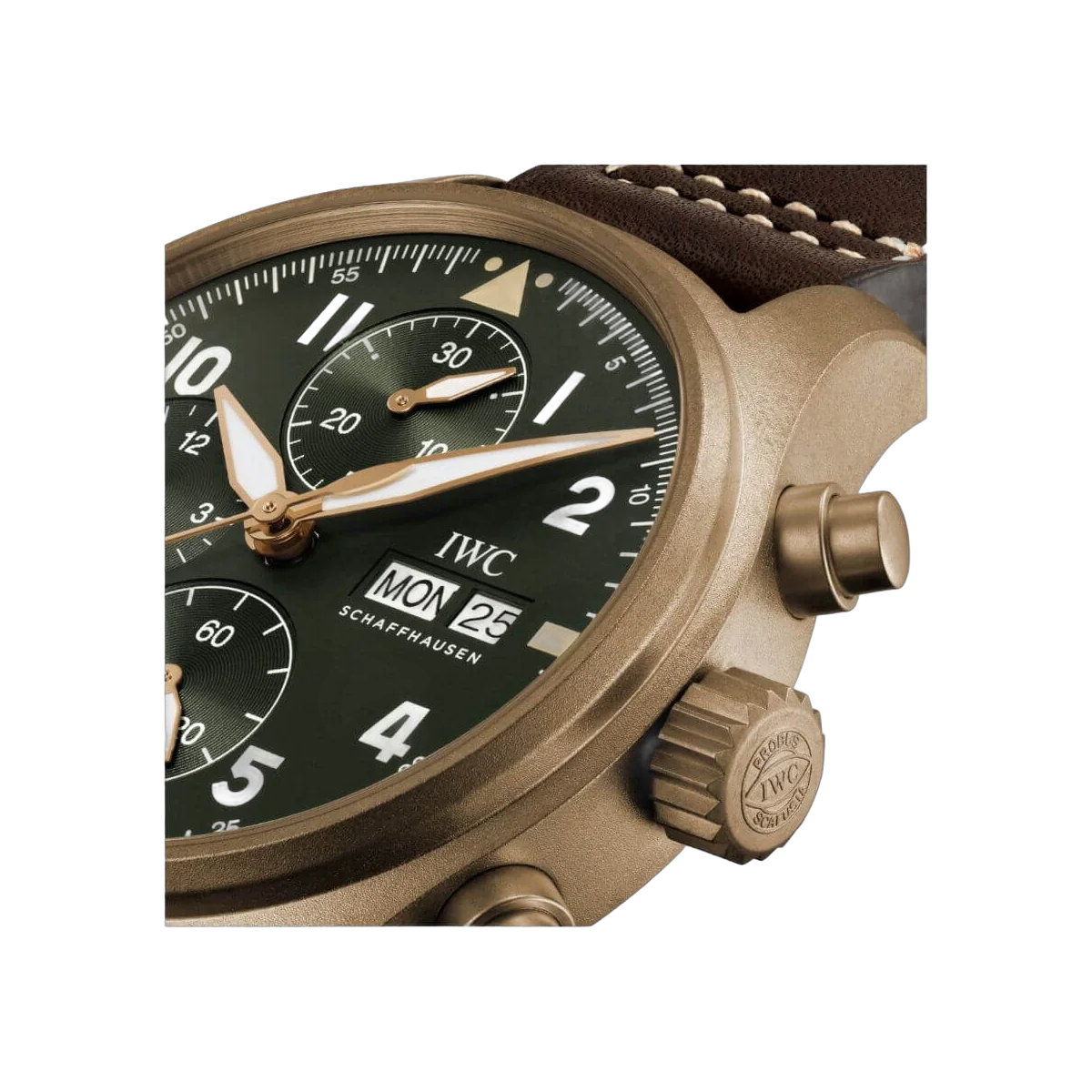 IWC 飞行员 IW387902 喷火战斗机计时码表 绿色表盘