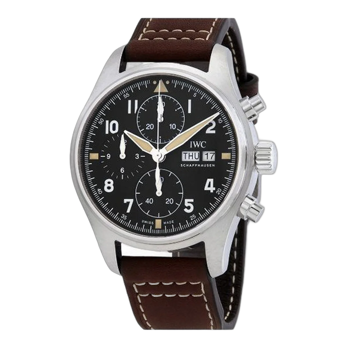 Iwc Pilot Spitfire Chronograph Automatic Black Dial Men's Watch