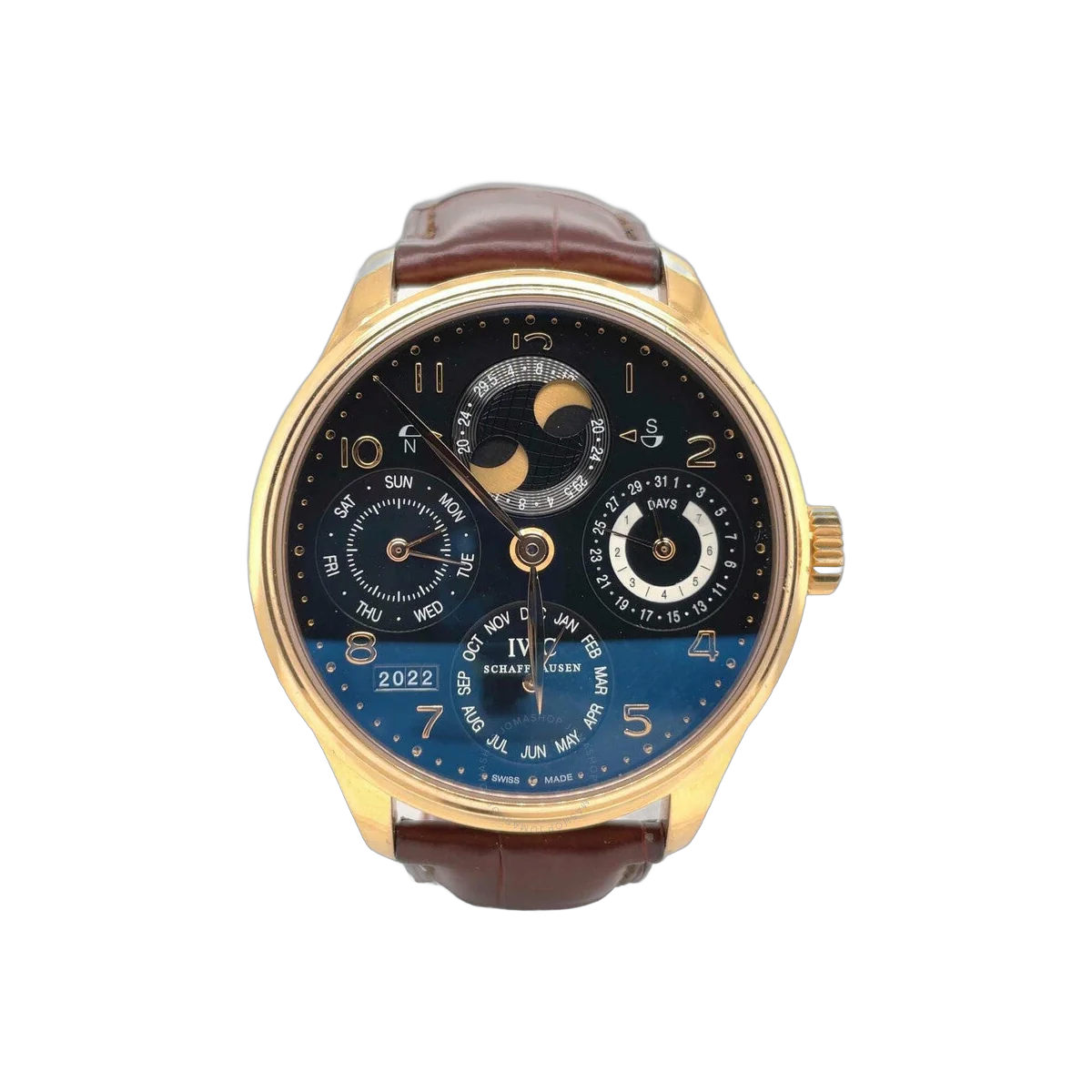 IWC Portuguese Perpetual REF IW502119 Calendar Black Dial Men's Watch