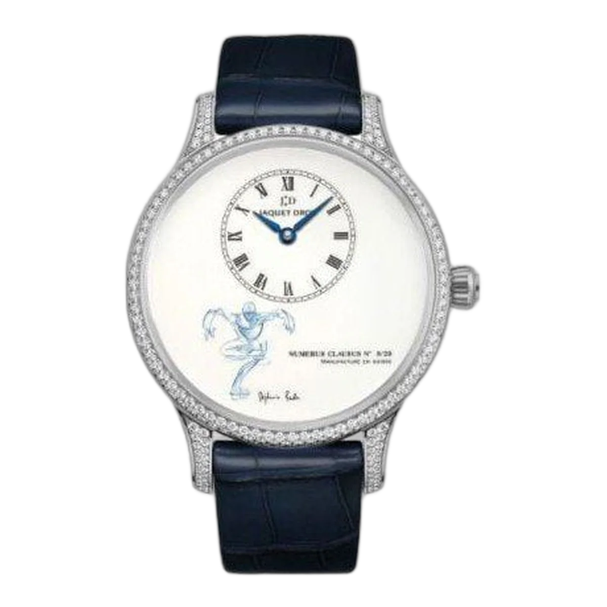 Jaquet Droz Petite Heure Minute 18Kt White Gold 39Mm Ladies Watch