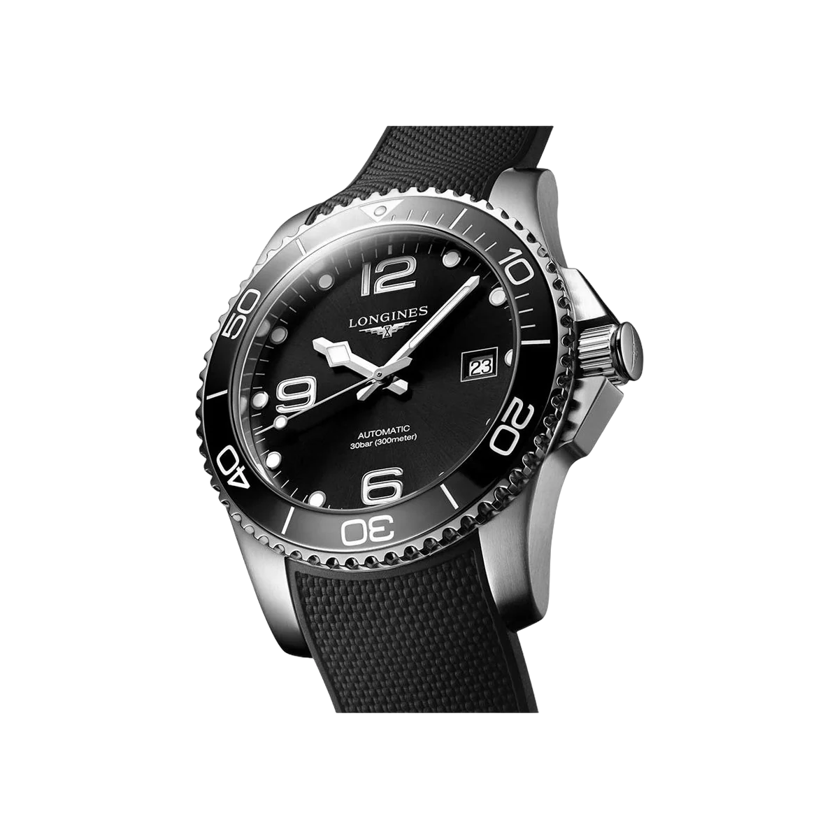 Longines Hydroconquest L3.780.4.56.9 Edelstahl Schwarzes Zifferblatt 39mm Herrenuhr