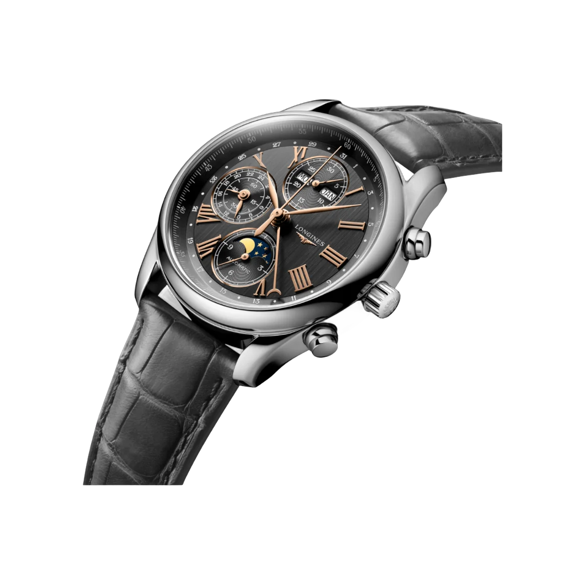 Longines Master Collection Chrono Mondphase L26734612 Automatik 40mm Schwarzes Zifferblatt Herrenuhr