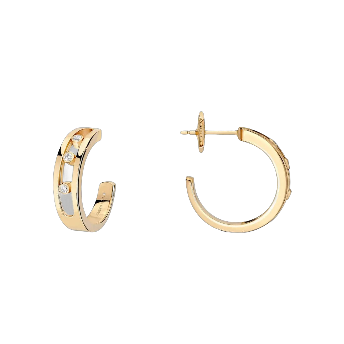 Messika Move Hoop 04407-YG Yellow Gold Diamond Earrings