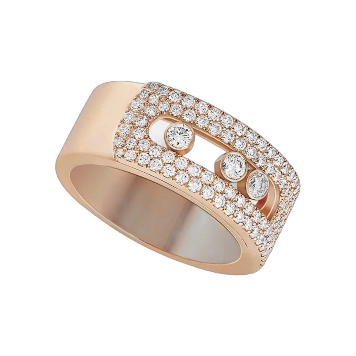 Messika Move Noa Gm 10102-PG-52 Pave Pink Gold Diamond Ring