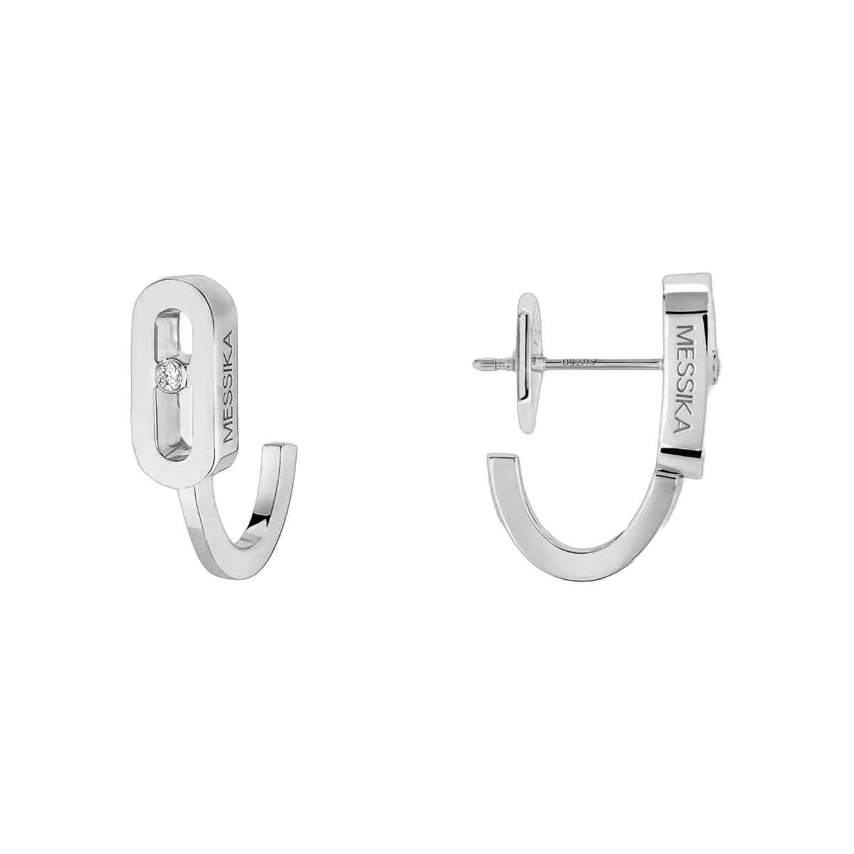 Messika Move UNO Mini Hoops 10050-WG Ohrringe aus Weißgold mit Diamanten